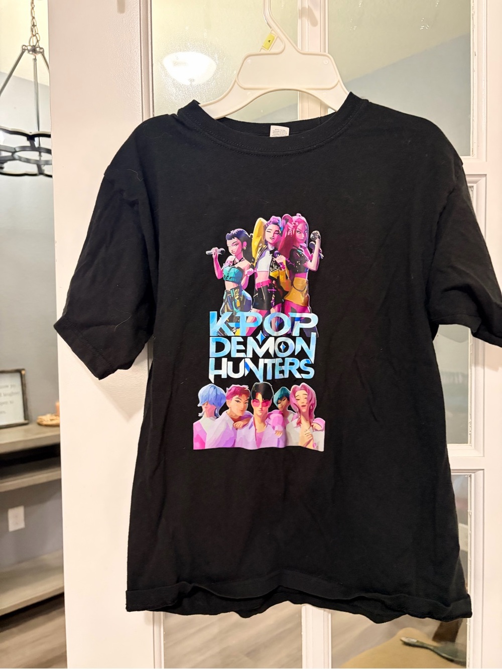 K-Pop Demon Hunters Black Graphic Tee for Kids